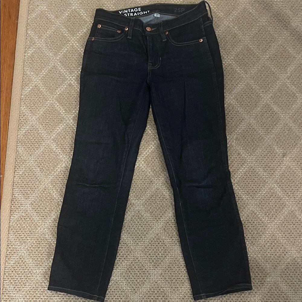 J. Crew Women's vintage slim Straight Leg Jeans - Dark Blue 25p